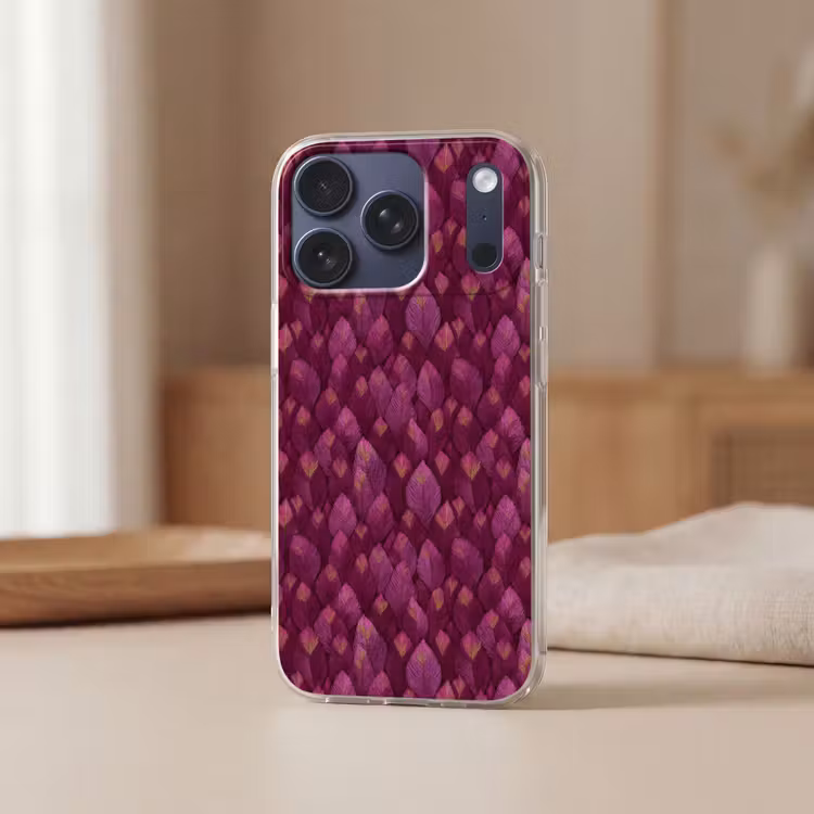 Bladeren - Patroon - Burgundy Telefoonhoesje iPhone 17 Pro klein 878 -sfeer2