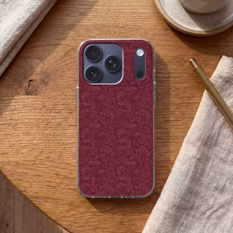 Bladeren - Patroon - Paars Telefoonhoesje iPhone 17 Pro klein 878 -sfeer1