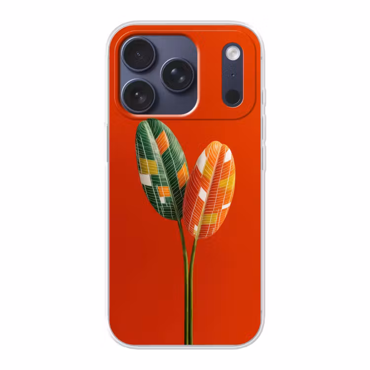 Bladeren - Ovaal - Mozaïek - Patroon Telefoonhoesje iPhone 17 Pro klein -3d