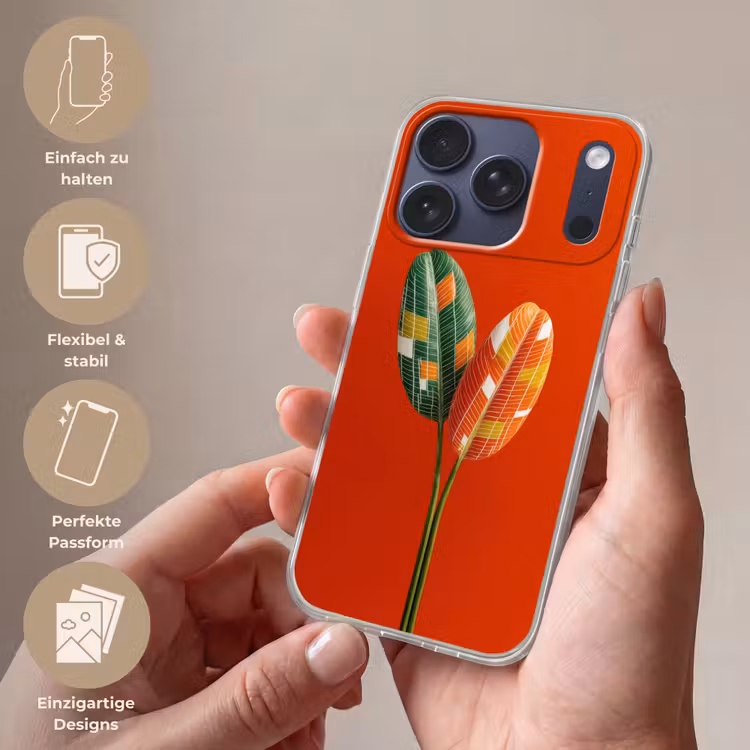 Bladeren - Ovaal - Mozaïek - Patroon Telefoonhoesje iPhone 17 Pro klein -sfeer3_DE