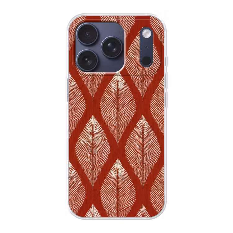 Bladeren - Rood - Elegant Telefoonhoesje iPhone 17 Pro klein -3d