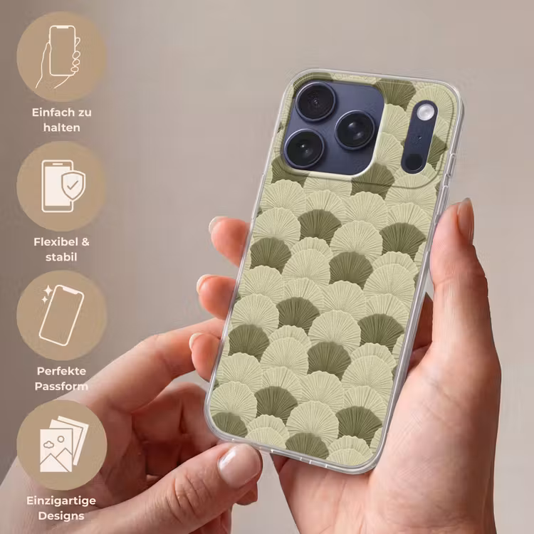 Bladeren - Structuur - Groen Telefoonhoesje iPhone 17 Pro klein 878 -sfeer3_DE