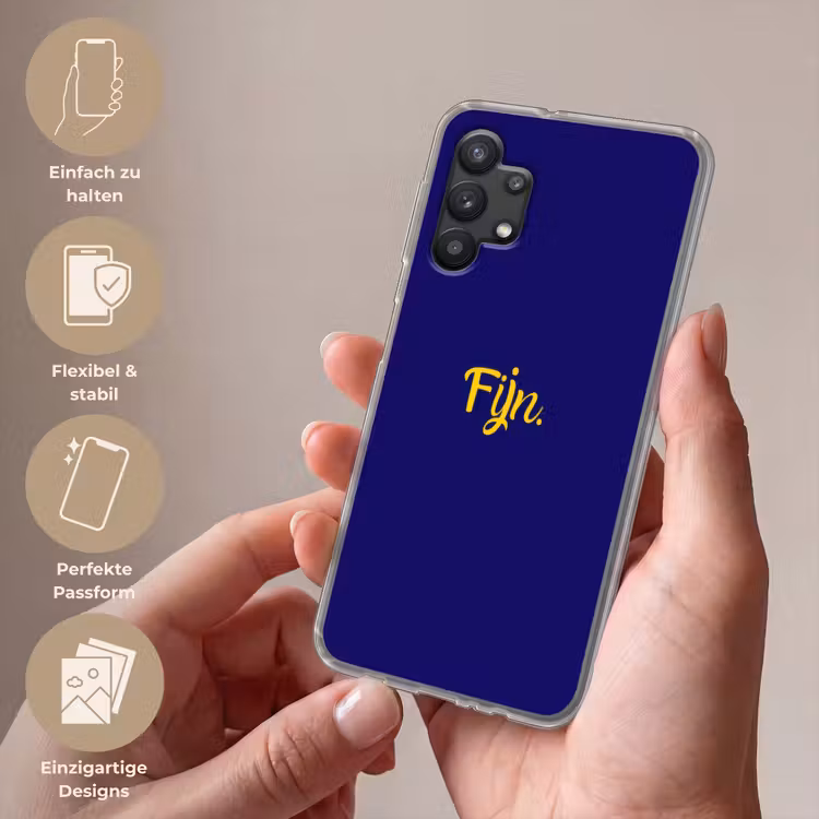 Blauw - Geel - Fijn Telefoonhoesje Samsung Galaxy A32 5G klein -sfeer3_DE