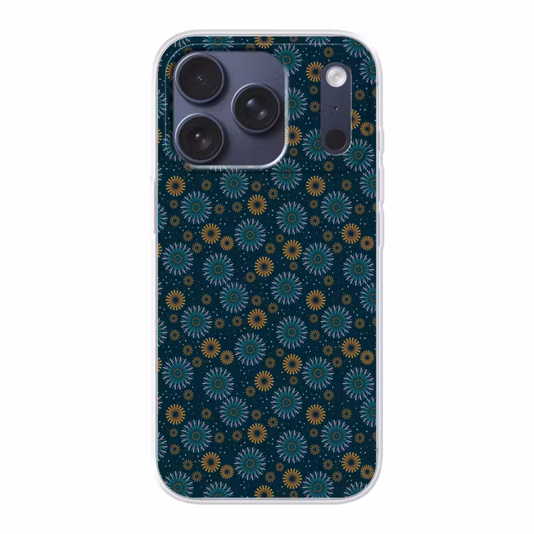 Blauw - Patroon - Retro Telefoonhoesje iPhone 17 Pro klein 878 -3d
