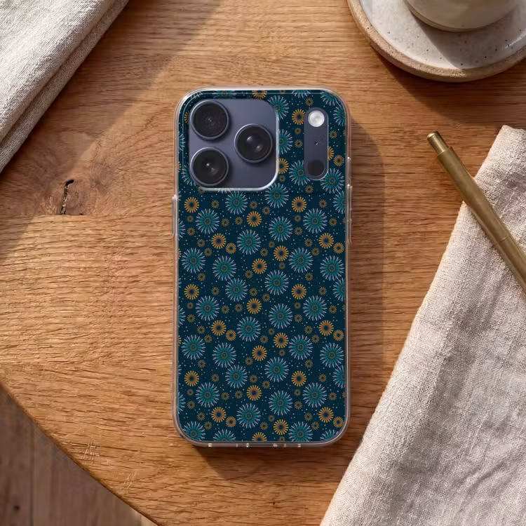Blauw - Patroon - Retro Telefoonhoesje iPhone 17 Pro klein 878 -sfeer1