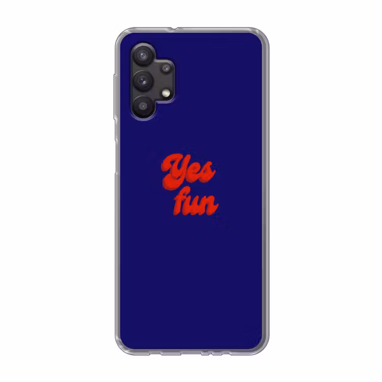 Blauw - Rood - Yes fun - 3D Telefoonhoesje Samsung Galaxy A32 5G klein -3d