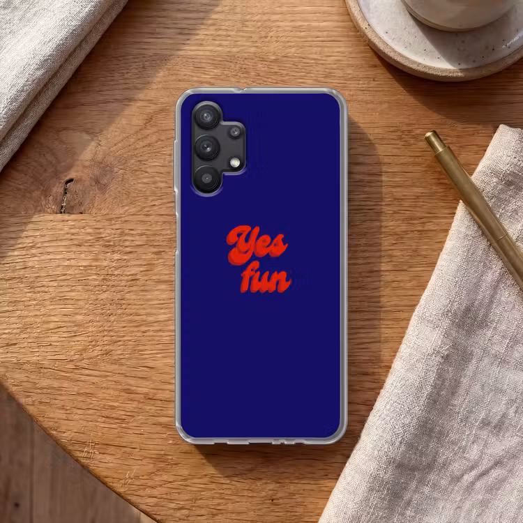 Blauw - Rood - Yes fun - 3D Telefoonhoesje Samsung Galaxy A32 5G klein -sfeer1
