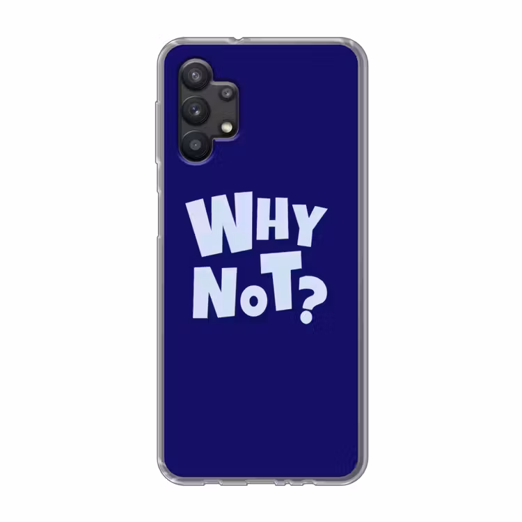 Blauw - Why not - Minimalistisch Telefoonhoesje Samsung Galaxy A32 5G klein -3d
