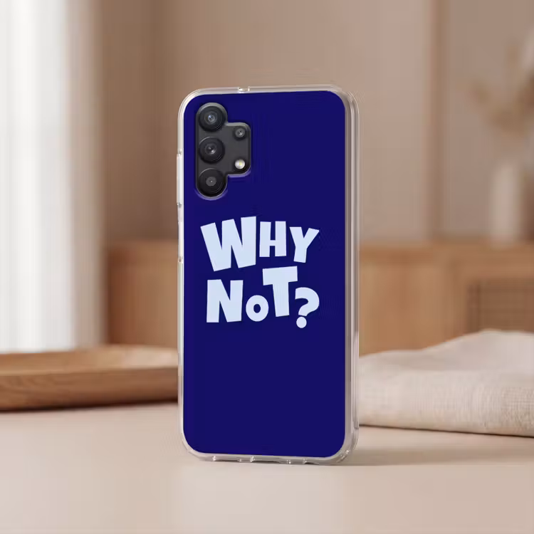 Blauw - Why not - Minimalistisch Telefoonhoesje Samsung Galaxy A32 5G klein -sfeer2