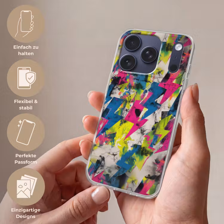 Bliksemschichten - Patroon - Marmer - Kleuren Telefoonhoesje iPhone 17 Pro klein -sfeer3_DE