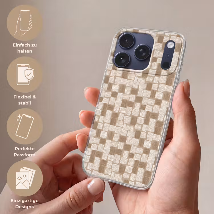 Blok - Patroon - Bruin Telefoonhoesje iPhone 17 Pro klein 878 -sfeer3_DE