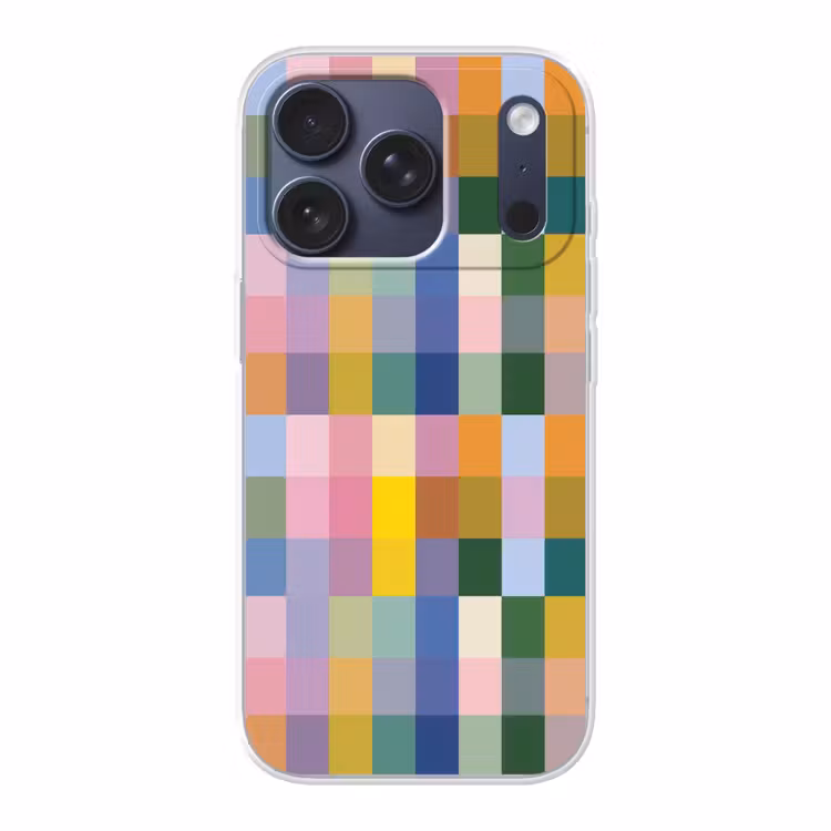 Blokken - Vierkant - Patroon - Gekleurd Telefoonhoesje iPhone 17 Pro klein -3d