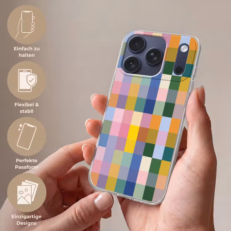 Blokken - Vierkant - Patroon - Gekleurd Telefoonhoesje iPhone 17 Pro klein -sfeer3_DE