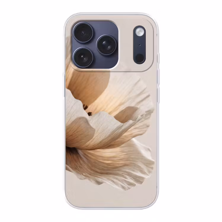 Bloem - Beige - Crème Telefoonhoesje iPhone 17 Pro klein -3d