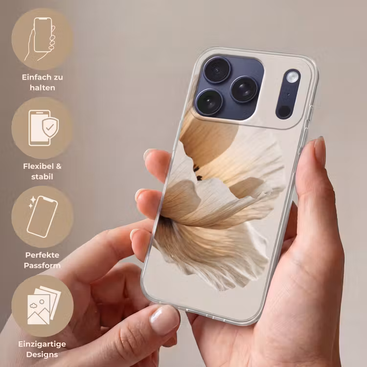 Bloem - Beige - Crème Telefoonhoesje iPhone 17 Pro klein -sfeer3_DE
