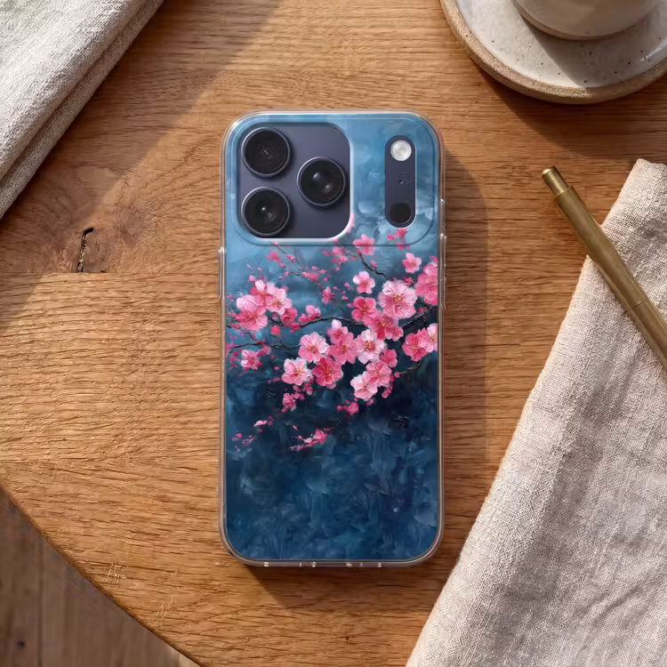 Bloem - Bloesems - Roze - Abstract Telefoonhoesje iPhone 17 Pro klein -sfeer1