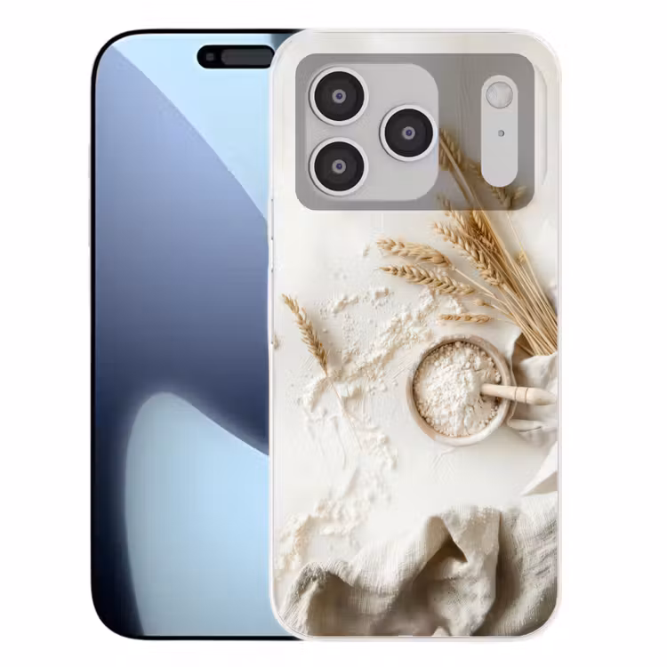 Bloem - Hout - Tarwe Telefoonhoesje iPhone 17 Pro klein -3d