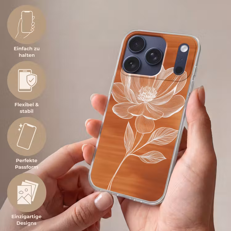 Bloem - Minimalistisch - Wit Telefoonhoesje iPhone 17 Pro klein -sfeer3_DE