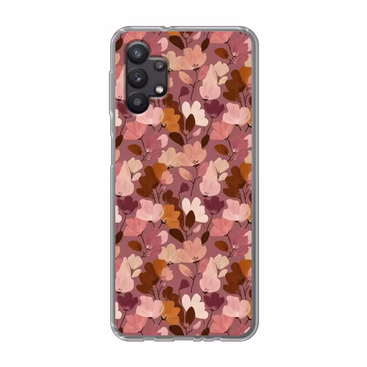 Bloem - Patroon - Roze Telefoonhoesje Samsung Galaxy A32 5G klein 346 -3d