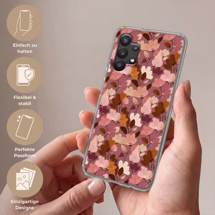Bloem - Patroon - Roze Telefoonhoesje Samsung Galaxy A32 5G klein 346 -sfeer3_DE