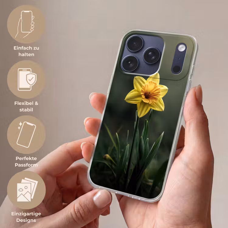Bloem - Narcis - Gras - Geel Telefoonhoesje iPhone 17 Pro klein -sfeer3_DE