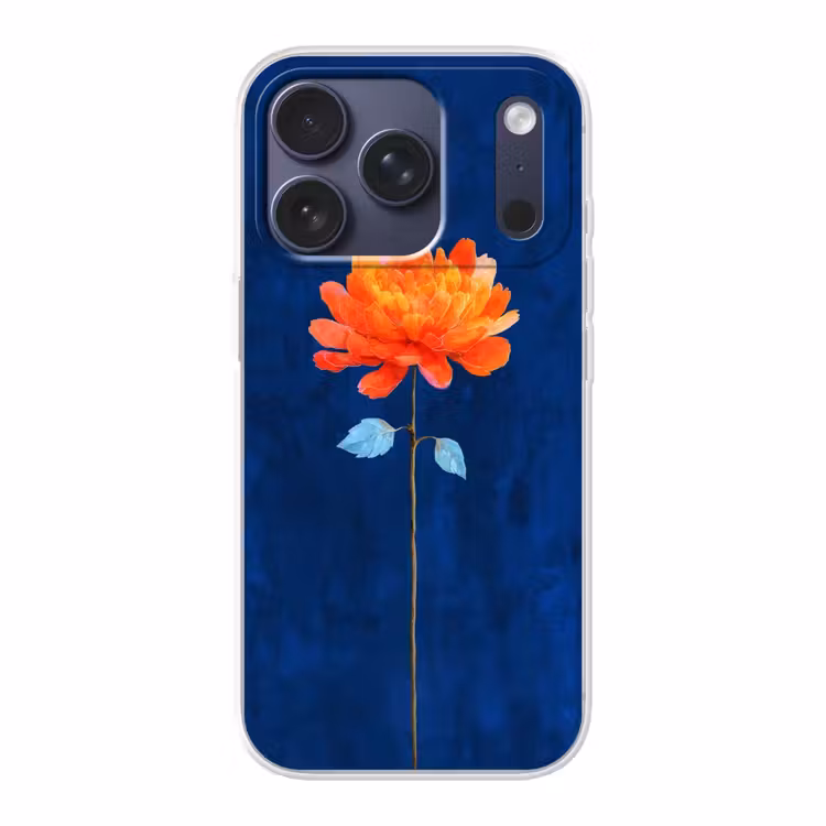 Bloem - Oranje - Bladeren Telefoonhoesje iPhone 17 Pro klein -3d