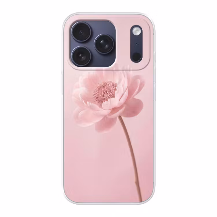 Bloem - Pioenroos - Roze Telefoonhoesje iPhone 17 Pro klein -3d