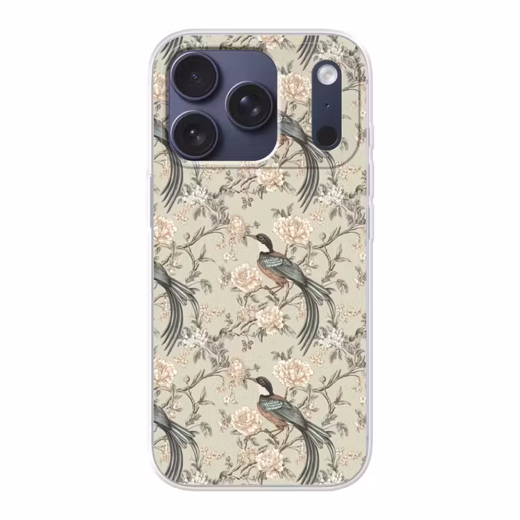 Bloem - Vogel - Kleurrijk Telefoonhoesje iPhone 17 Pro klein 878 -3d