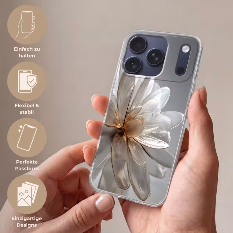 Bloem - Wit - Neutraal Telefoonhoesje iPhone 17 Pro klein -sfeer3_DE