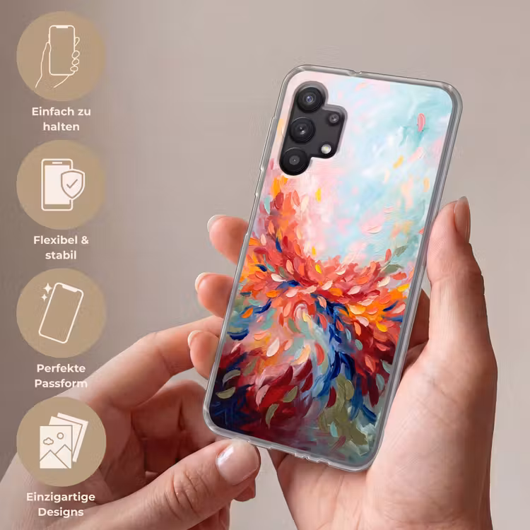 Bloemen - Abstract - Kunst - Modern Telefoonhoesje Samsung Galaxy A32 5G klein -sfeer3_DE