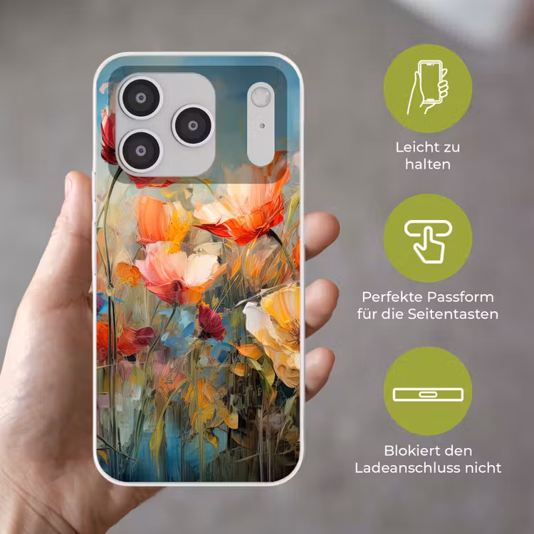 Bloemen - Watercolor - Kunst - Botanisch - Natuur Telefoonhoesje iPhone 17 Pro klein -sfeer3_DE