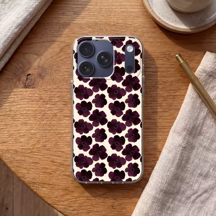Bloemen - Aquarel - Paars Telefoonhoesje iPhone 17 Pro klein 878 -sfeer1