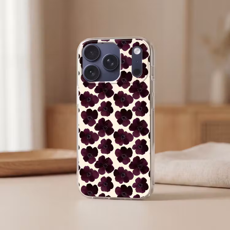 Bloemen - Aquarel - Paars Telefoonhoesje iPhone 17 Pro klein 878 -sfeer2