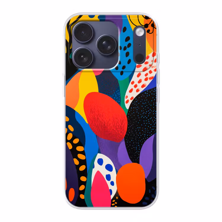 Bloemen - Bladeren - Abstract - Rood Telefoonhoesje iPhone 17 Pro klein -3d