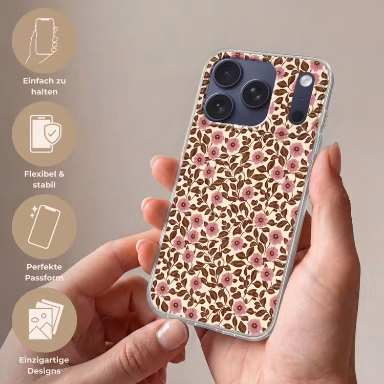 Bloemen - Bladeren - Kleurrijk Telefoonhoesje iPhone 17 Pro klein 878 -sfeer3_DE