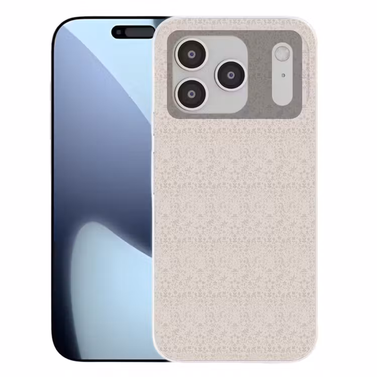 Bloemen - Bladeren - Licht - Taupe Telefoonhoesje iPhone 17 Pro klein 878 -3d