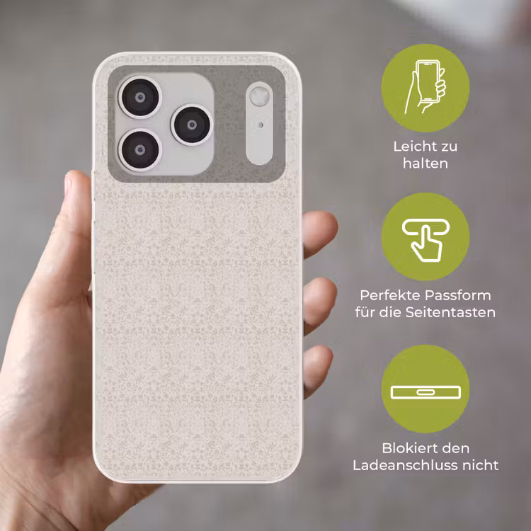 Bloemen - Bladeren - Licht - Taupe Telefoonhoesje iPhone 17 Pro klein 878 -sfeer3_DE