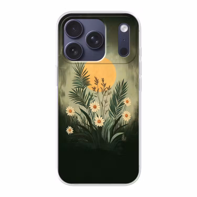 Bloemen - Bladeren - Zon - Groen Telefoonhoesje iPhone 17 Pro klein -3d
