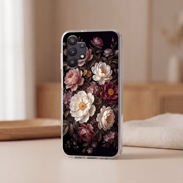 Bloemen - Boeket - Klassiek - Donker - Rood Telefoonhoesje Samsung Galaxy A32 5G klein -sfeer2
