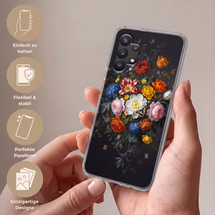 Bloemen - Boeket - Klassiek - Kleurrijk - Natuur Telefoonhoesje Samsung Galaxy A32 5G klein -sfeer3_DE