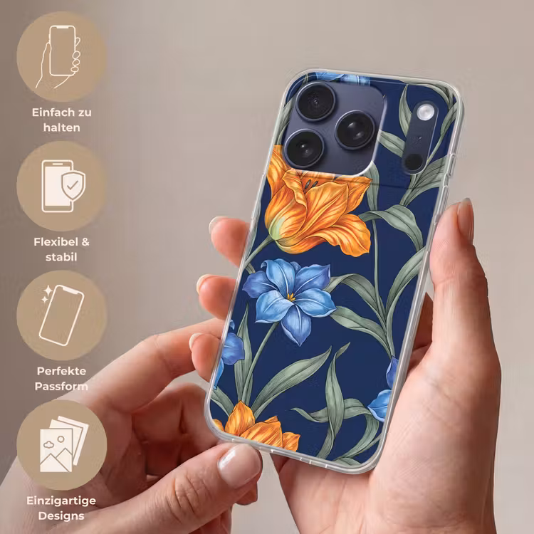 Handyhülle - Blumen – Botanik – Muster - Bloemen - Botanisch - Patroon Telefoonhoesje iPhone 17 Pro klein