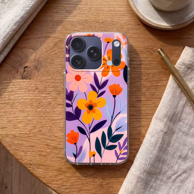 Bloemen - Kleurrijk - Bladeren Telefoonhoesje iPhone 17 Pro klein -sfeer1