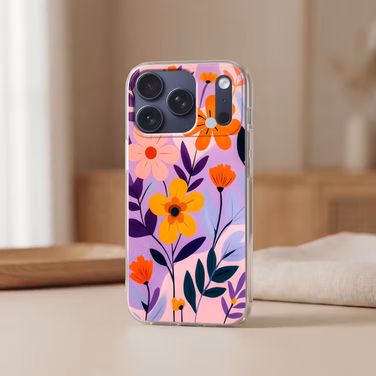 Bloemen - Kleurrijk - Bladeren Telefoonhoesje iPhone 17 Pro klein -sfeer2