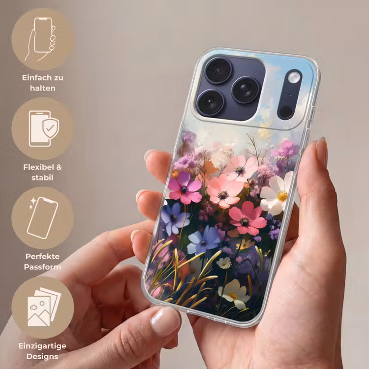 Bloemen - Kleurrijk - Bloei Telefoonhoesje iPhone 17 Pro klein -sfeer3_DE