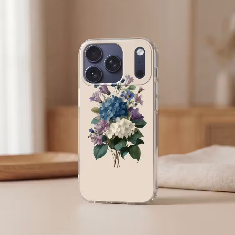 Bloemen - Gedetailleerd - Rust - Realistisch Telefoonhoesje iPhone 17 Pro klein -sfeer2