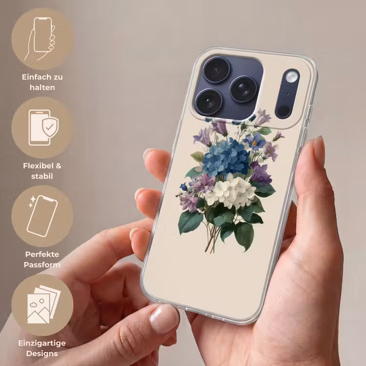 Bloemen - Gedetailleerd - Rust - Realistisch Telefoonhoesje iPhone 17 Pro klein -sfeer3_DE
