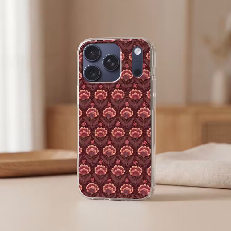 Bloemen - Waaier - Paars Telefoonhoesje iPhone 17 Pro klein 878 -sfeer2