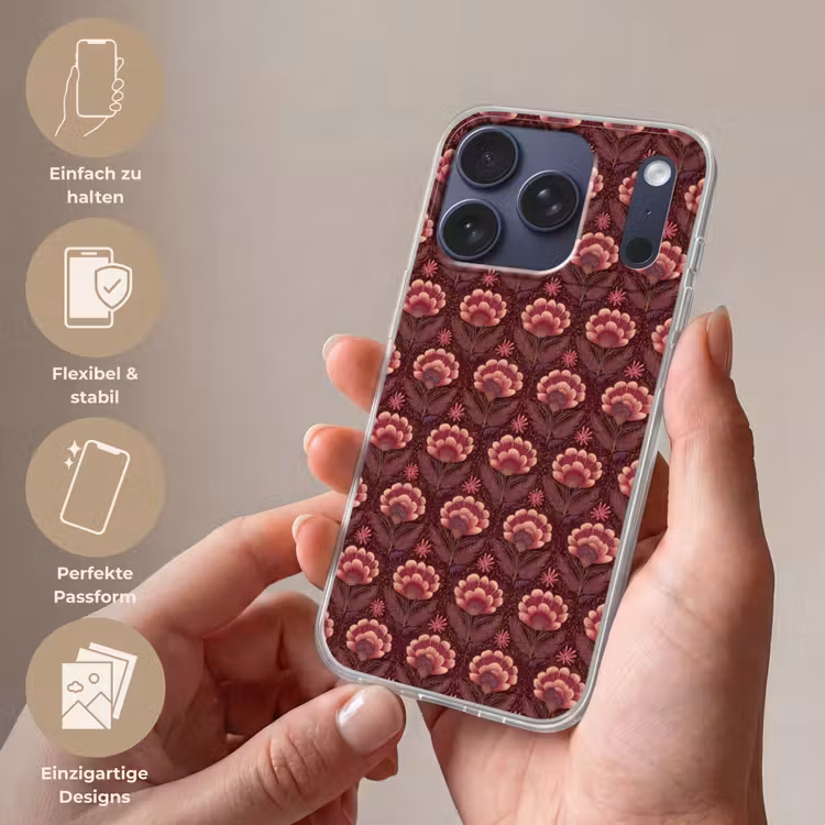 Bloemen - Waaier - Paars Telefoonhoesje iPhone 17 Pro klein 878 -sfeer3_DE