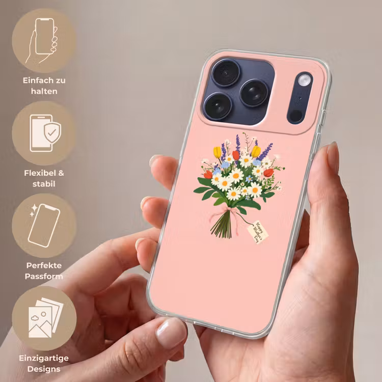 Bloemen - Lint - Kaartje Telefoonhoesje iPhone 17 Pro klein -sfeer3_DE