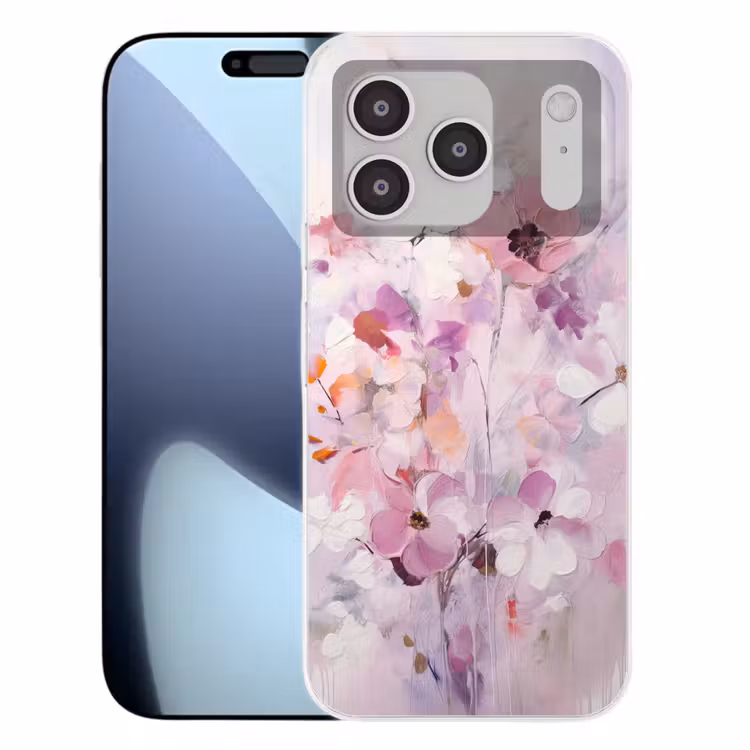 Bloemen - Lila - Watercolor - Kunst Telefoonhoesje iPhone 17 Pro klein -3d